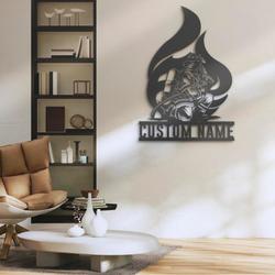 firefighter in flames fire department custom metal signs 3