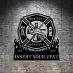 firefighter maltese cross fire department custom metal signs 0