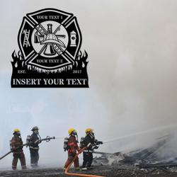 firefighter maltese cross fire department custom metal signs 3