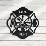 firefighter maltese cross personalized metal signs custom fireman name sign home decor fire department 0
