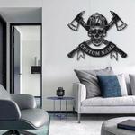 firefighter skull fire department custom metal signs 0