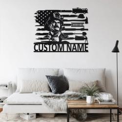 fireman personalized us firefighter metal sign fire department decor gift for dad 2