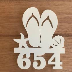 flip flops metal art custom house number sign address signs beach house decoration 1