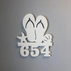 flip flops metal art custom house number sign address signs beach house decoration 2
