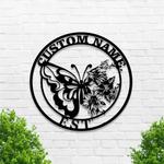 floral butterfly metal sign personalized name garden signs decor yard house 0