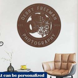 floral camera personalized metal sign for photo studio gift for photographer photography lover 1