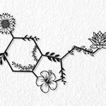 floral serotonin molecule mental health science art chemistry art custom metal signs 0