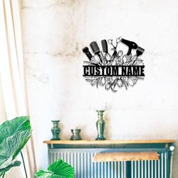 flower hair stylist hair salon business custom metal signs 3