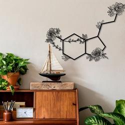 flowered serotonin symbol of happiness science art chemistry art custom metal signs 1