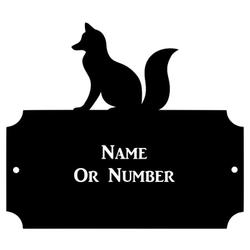 fox sitting metal address sign modern house number signs outdoor signs metal fox front door decor 1