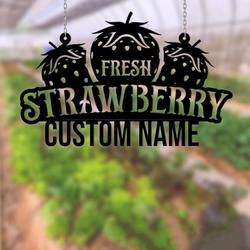 fresh strawberry farm custom metal signs gift for farmer 1
