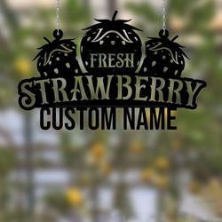 fresh strawberry farm custom metal signs gift for farmer 2