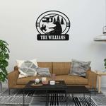 funny bear camping in the forest custom metal sign 0