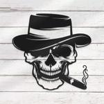 gangter sugar skull cigar smoking bar sign wall art metal sign smoker man cave gift 0
