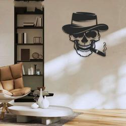 gangter sugar skull cigar smoking bar sign wall art metal sign smoker man cave gift 3