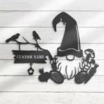 garden gnome metal wall art garden signs for decoration house number plaque gift for mom nana mothers day gift 0