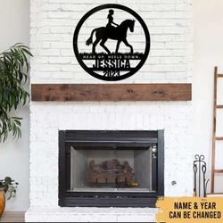 girl riding horse farmhouse decor horse ranch custom metal sign 3