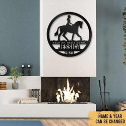 girl riding horse farmhouse decor horse ranch custom metal sign 6