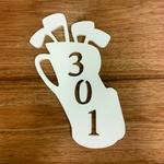 golf bag metal art custom house number sign address signs 0
