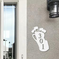 golf bag metal art custom house number sign address signs 3