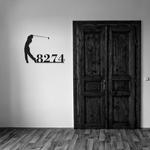 golfer address sign modern house numbers custom metal signs 0