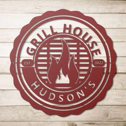grill house personalized metal sign smokehouse bbq decor man cave backyard patio pool sign gift for dad fathers day 3