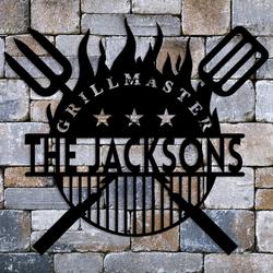 grill master bbq custom outdoor metal signs grill gifts for dad backyard metal sign 1