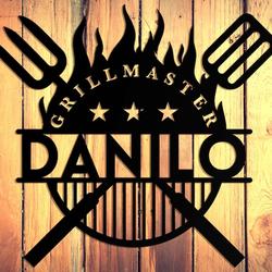 grill master bbq custom outdoor metal signs grill gifts for dad backyard metal sign 2