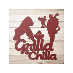 grilla and chilla funny bbq bar and grill metal sign patio garden backyard fire pit bbq smoker gifts 2