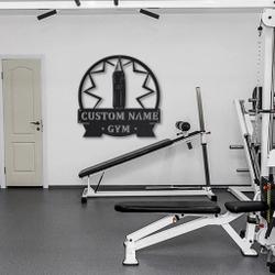 gym punching bag metal sign personalized metal name signs home decor sport lovers gifts 1