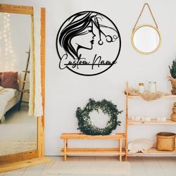 hair dresser hair stylist woman face beauty center business custom metal signs 2