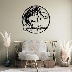 hair dresser hair stylist woman face beauty center business custom metal signs 3
