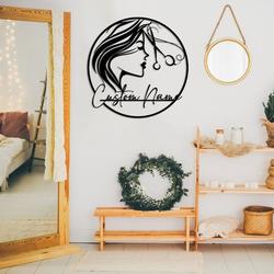 hair dresser woman face beauty center hair salon business custom metal signs 2