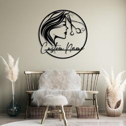 hair dresser woman face beauty center hair salon business custom metal signs 3