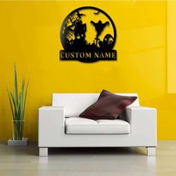 halloween castle house metal sign v5 halloween decoration for home 1