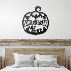 halloween pumpkin metal sign spooky spider rip sign halloween decoration for home 1