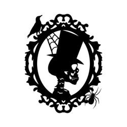 Halloween Skeleton In The Mirror Metal Wall Art Halloween Decoration for Home