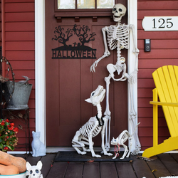 halloween witch metal sign grave signs halloween decoration for home 3