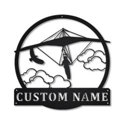 Hang Gliding Sport Metal Wall Art Personalized Metal Name Signs Home Decor Sport Lovers Gifts