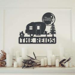 happy camper custom rv camping firepit custom metal sign 4