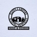 happy campers making memories metal sign personalized metal name sign campsite camping sign outdoor decor 0