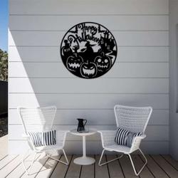 happy halloween metal sign bat pumpkins ghost monster haunted signs halloween decoration for home 1