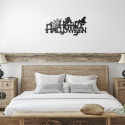 happy halloween metal sign spooky boo signs halloween decoration for home 1