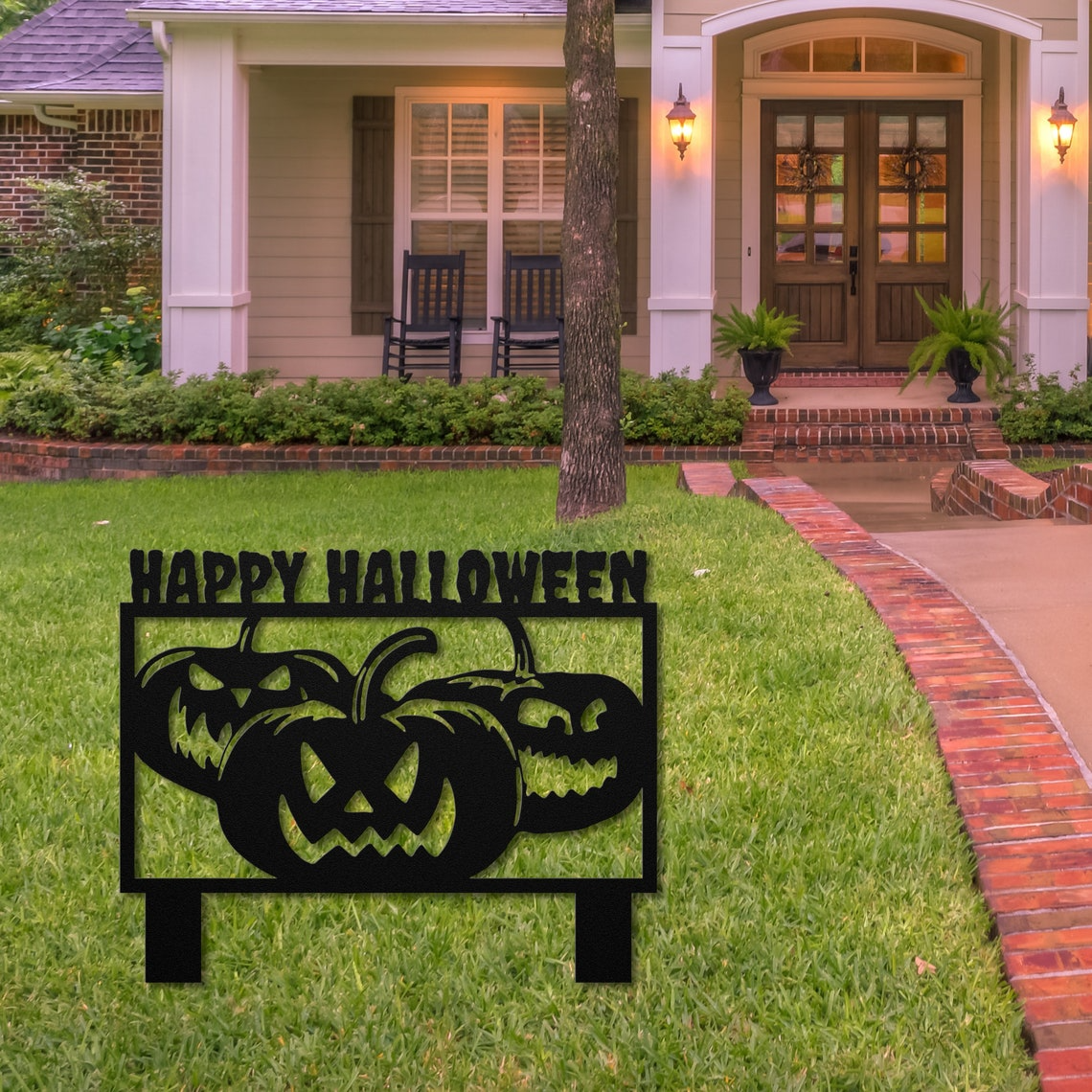 Happy Halloween Pumpkin Metal Wall Art Jack O Lantern Signs Halloween Decoration for Home 1 happy halloween pumpkin metal sign jack o lantern signs halloween decoration for home 1