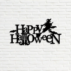 Happy Halloween Witch Metal Wall Art Halloween Home Decor