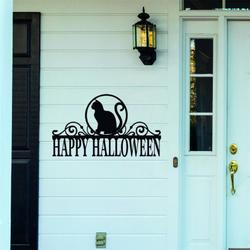 happy halloween with cat address sign halloween decoration for home 1