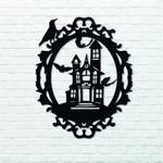 haunted house halloween wreath decoration for home 0