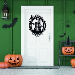 haunted house halloween wreath decoration for home 1