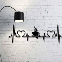 heartbeat coffee wall decor cut metal sign 1