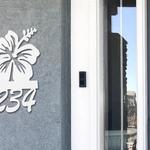 hibiscus art personalized house number metal sign custom address sign outdoor decor 0